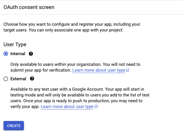 OAuth consent screen